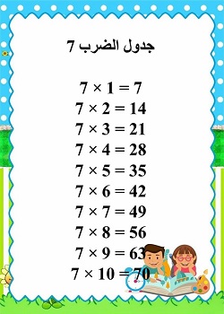 جدول الضرب 7