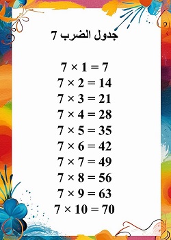 جدول الضرب 7