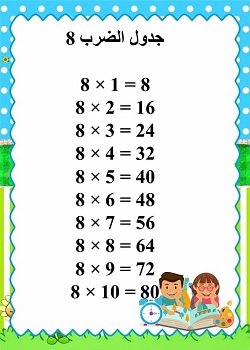 جدول الضرب 8