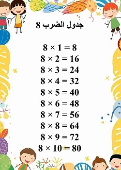 جدول الضرب 8