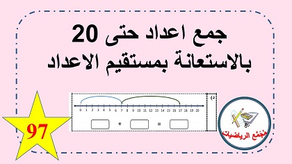 الجمع حتى 20 بواسطة مستقيم الاعداد