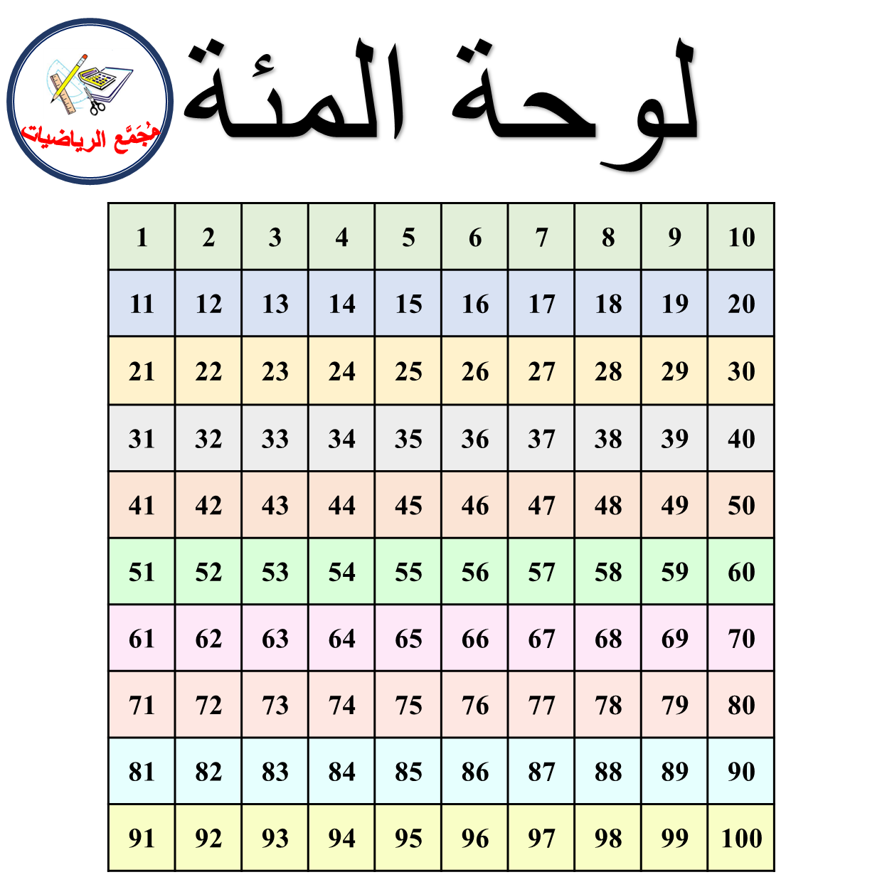 لوحة المئة ملونة