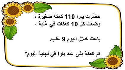 مسألة كلامية بمرحلتين في الضرب والطرح كعكات يارا