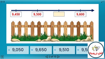 لعبة تعيين اعداد على مستقيم الاعداد في مجال ال 10000