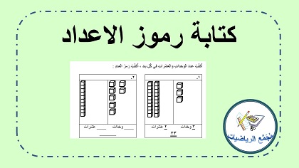 ورقة عمل كتابة رموز الاعداد