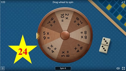 لعبة ادر العجلة وعملية الضرب